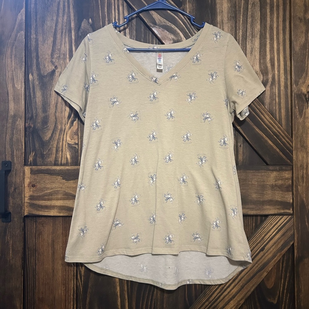 Cowboy Beige V-Neck Women's Top